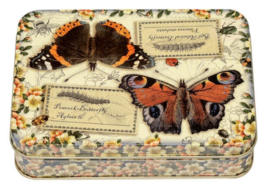 Blikje Vintage Butterflies  14,2x10x3,5cm