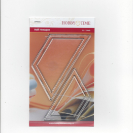 Quiltstempel transparant halve hexagonnen 1.5 en 2 inch crp0025