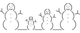 Quiltsjabloon || sneeuwpoppen in verschillende lengtes