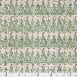 Yuletide by Tim Holtz PWTH121 multi quiltstof met denneboompjes