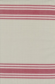 theedoekenstof (tea toweling) linnenkleur met rode  streep (Enamoured Stone Red 992 318 Moda Toweling#1)