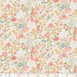 Quiltstof ecru met bloemetjes R210870 - 0130 CREAM