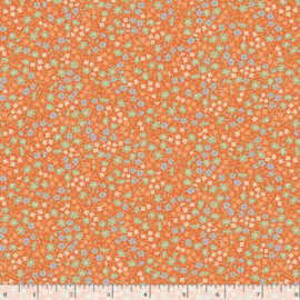 Quiltstof oranje met bloemetjes R210872 - 0128 ORANGE