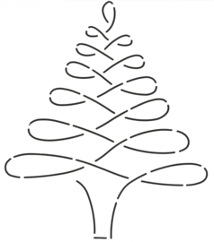 Quiltsjabloon kerstboom