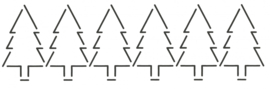 Quiltsjabloon met kerstbomen rand / border