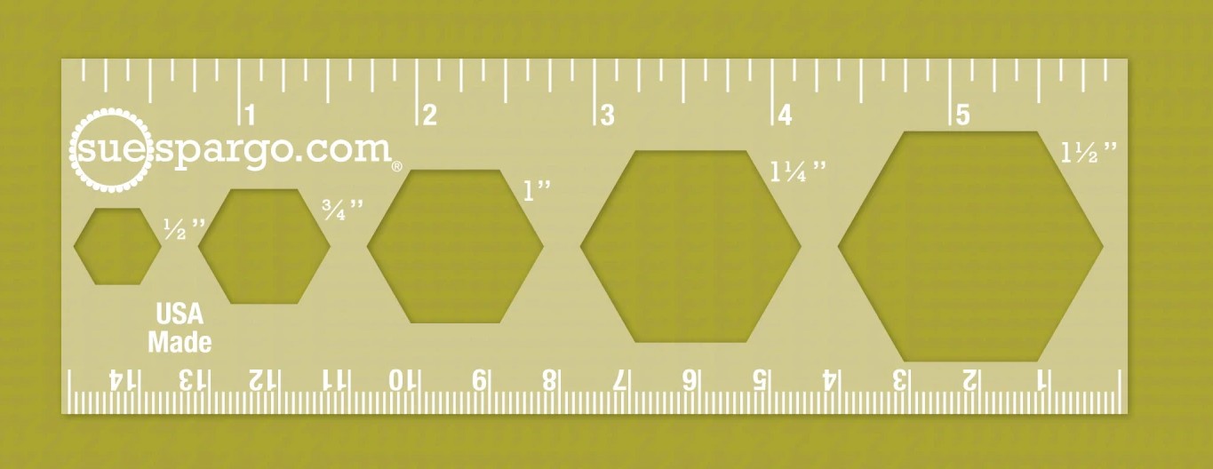 Sue Spargo || Creativ Stitching Hexagon Ruler