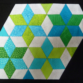 Quiltstempel square, triangle en six point diamond 1.5 inch crp0041