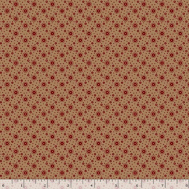 Marcus Fabrics Repro Reds Ruby,s Rings R3118 DK Tan