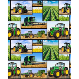 Quiltstof Farm machines met tractor 78650 103