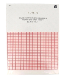 Bohin || transparant paternoplaat met 1/4 inch raster