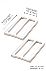 By Annie 1.5" Widemouth Sliders Zilver/Nickel