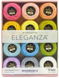 Eleganza 8wt Perle-katoen garenpakket Pastels