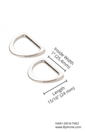 By Annie 3D rings set 1 inch HAR1-DR-N-TWO