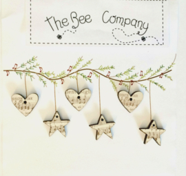 The Bee Company knopen || Silent Nicht Christmas hearts - TB3M