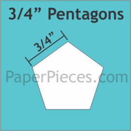 Paper pieces 3/4 inch pentagon