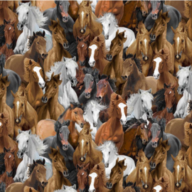 Quiltstof met paarden CD3484