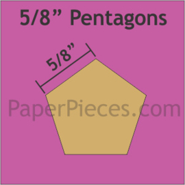 Paper pieces 5/8 inch pentagon