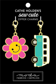 Cathe Holden's Sew Cute Flower Bus Zipper Pulls CH124