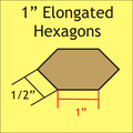 verlengde hexagon mallen 1 " EHEX100