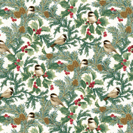A Winter's Day || Winter Chickadees White
