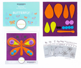 Pakketje met voorgestanste wollen applicaties  Butterfly 4