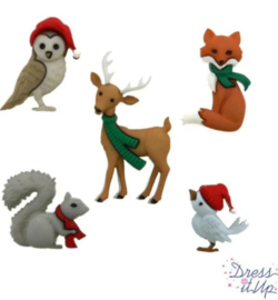 Dress it up || Woodland Holiday Buttons