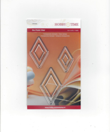 Quiltstempel transparant Six point diamant (ruiten of wiebertjes) 0.5, 0.75 en 1 inch CRE 0084