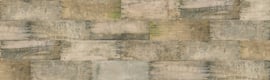 Flea Market Moxie stof met print van houten planken grijsbrui 7365 12D