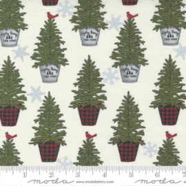 Moda Holly Berry Tree Farm White 56033 11