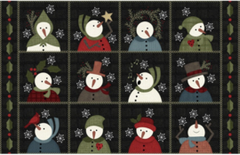 Snowdays flannel van Bonnie Sullivan panel met sneeuwpoppen