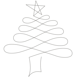 Quiltsjabloon kerstboom met ster