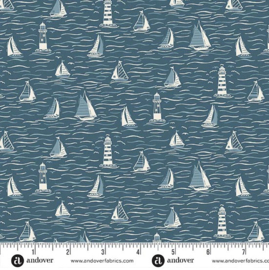 Makower UK || Driftwood Sailing - blue