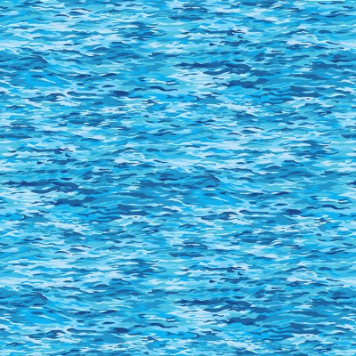 Quiltstof met afbeelding van golvend water 2405 blauw