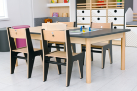 Kinderopvang tafel premium (131 x 71 cm) 2 kleur(combinaties) en 4 hoogtes