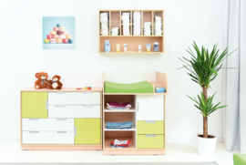 Aankleedmeubel / commode kinderopvang "klein" WIT of NATUUR