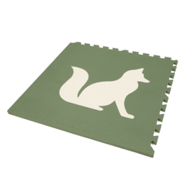 Speelmat Dieren Groen-Crème of Crème-Groen / 4 tegels (60 x 60 x 1,2 cm)