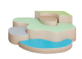 Speeleiland/kruipeiland foam "Bergtoppen" (163 x 126 x 50 cm)