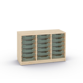 Kleine kinderopvang kast met 18 opberglades of 12 opbergboxen
