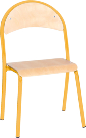 Schoolmeubilair/meubels: Stoelen hout/metaal "modern" (in 7 maten en 7 kleuren)