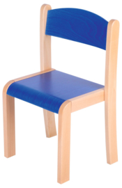 Schoolmeubilair/meubels: Stoelen hout (in 4 maten en 11 kleuren)