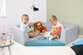 Kruiphoek baby / zachte playpen (blauw/grijs of  grijs/beige)