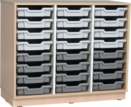 Kinderopvang kast met 24 (kunststof) lades WIT of NATUUR