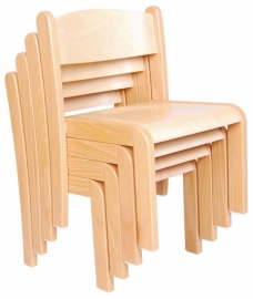 Schoolmeubilair/meubels: Stoelen hout (in 4 maten en 11 kleuren)