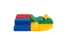 Set van 7 medium foam blokken/speelkussens (in 4 kleurencombinaties)