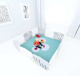 Kunststof grondbox/playpen 7,84 meter (59 cm) Grijs/Wit