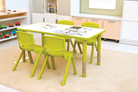 Kinderopvang tafels kunststof RECHTHOEK (115 x 60 cm) in 5 kleuren