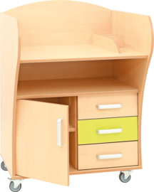 Aankleedmeubel / commode kinderopvang (verrijdbaar/met wieltjes)