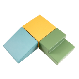 Set van 3 kleine foam blokken/speelkussens (in 2 kleurencombinaties)