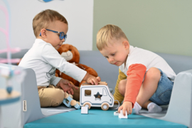 Kruiphoek baby / zachte playpen / softbox (blauw/grijs of  grijs/beige)