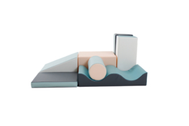 Set van 7 medium foam blokken/speelkussens (in 4 kleurencombinaties)